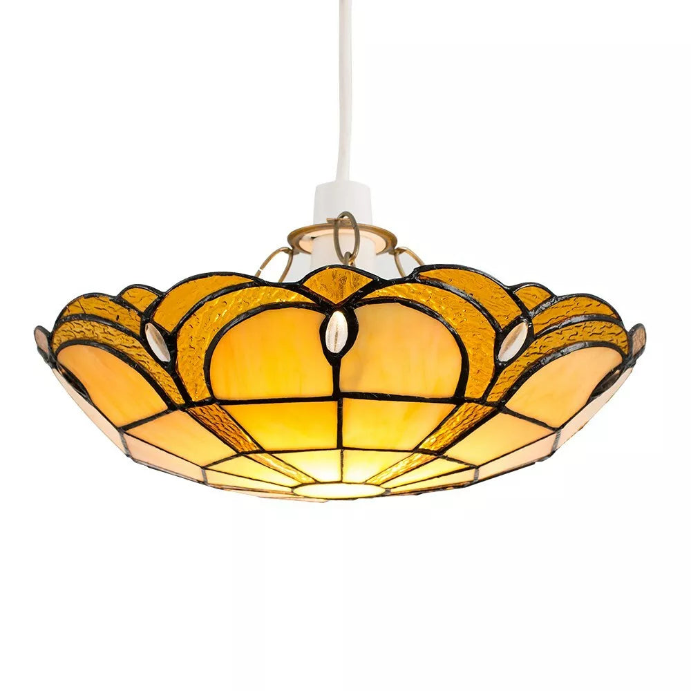 Top view of the lampshade showing its circular design


