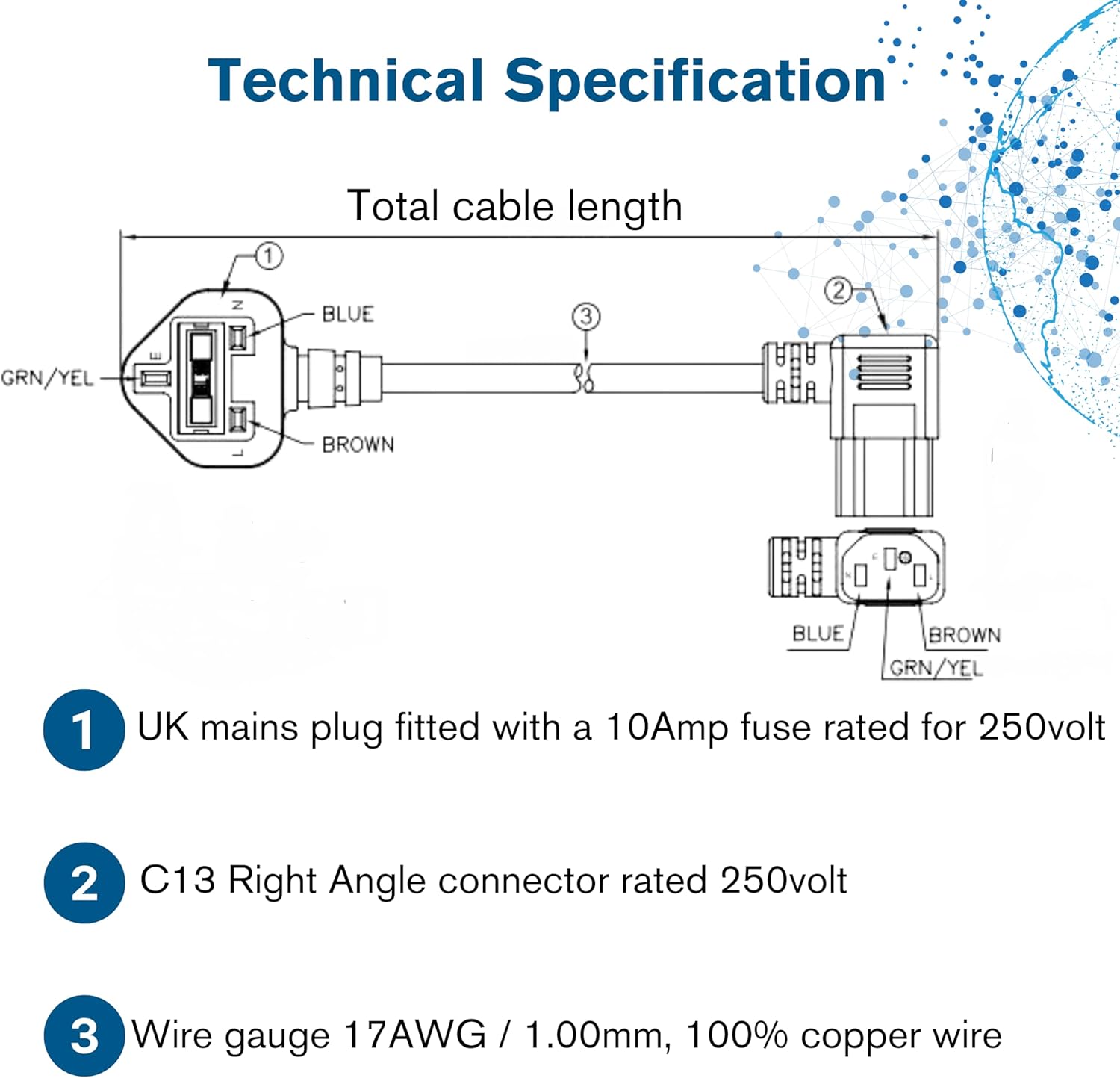 Right Angle Power Lead

