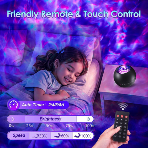 Room décor galaxy light projector with remote control and timer