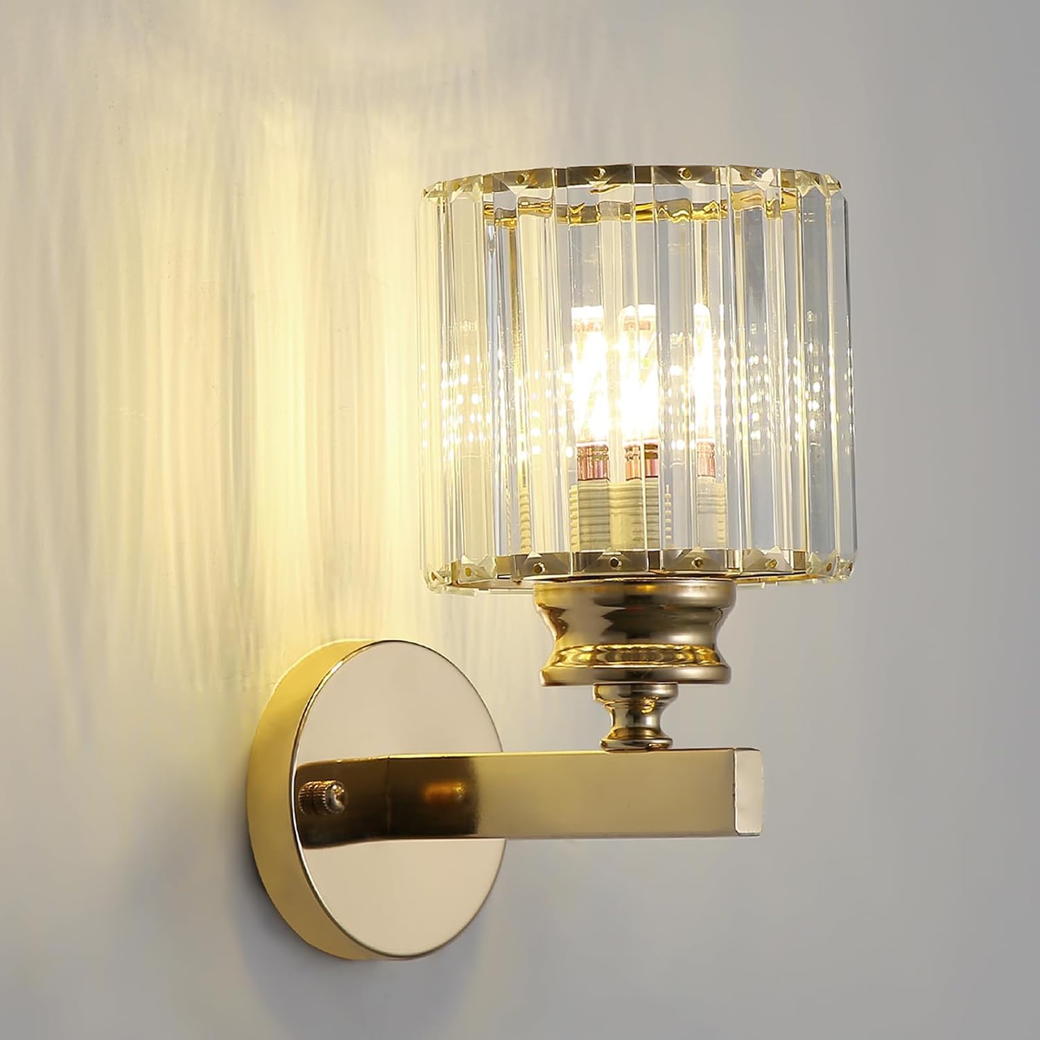 Rose gold crystal wall sconce

