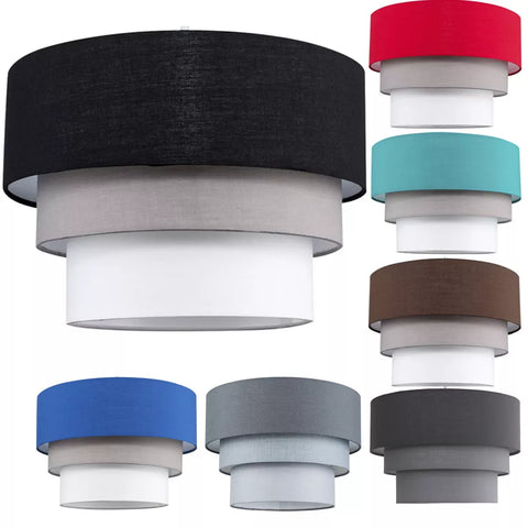 Modern 3 tier fabric pendant ceiling light shade


