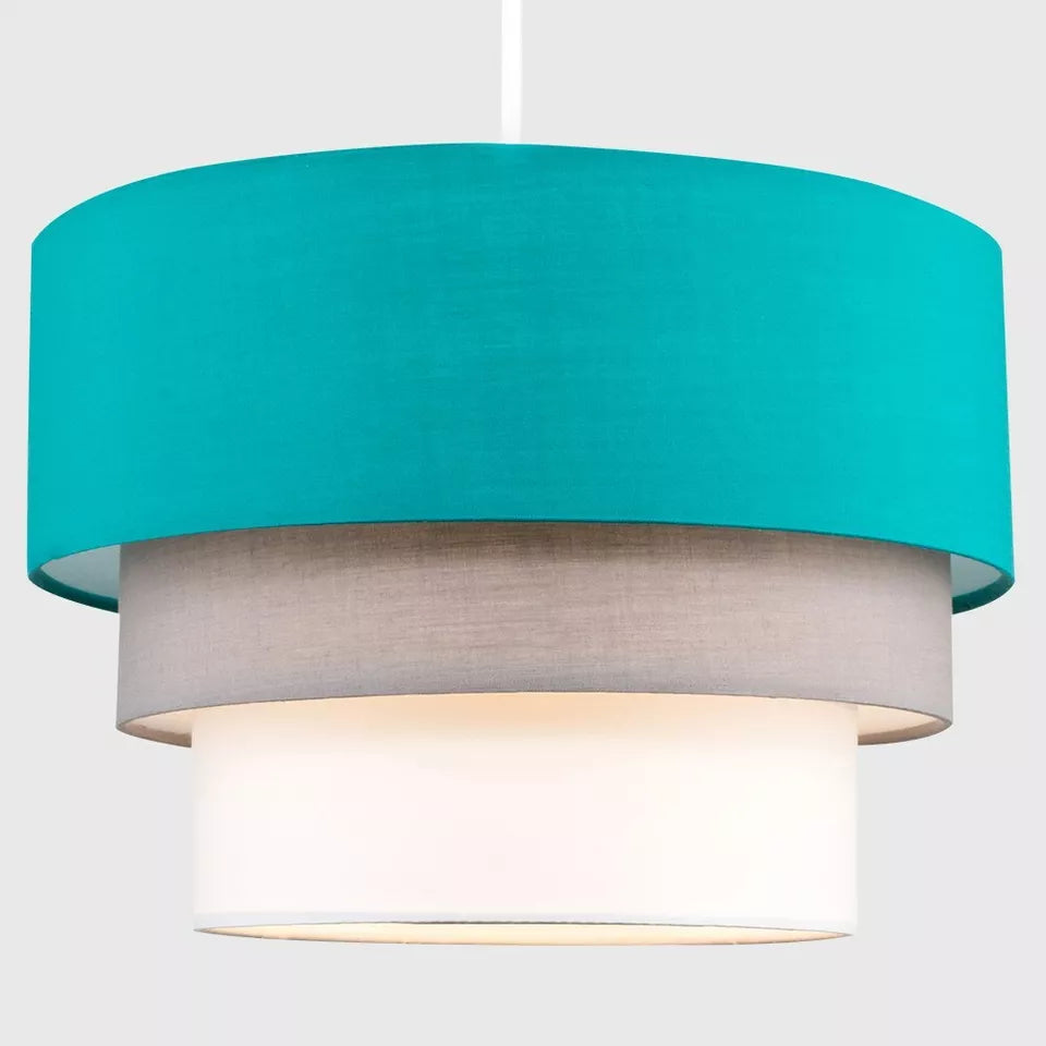 Round Modern 3 Tier Fabric Ceiling Pendant Lamp Light Shade in Felt With Included Bulb
