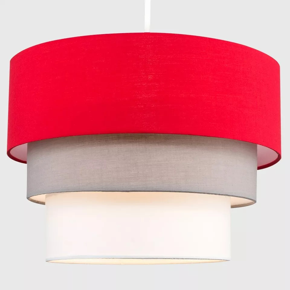 Round Modern 3 Tier Fabric Ceiling Pendant Lamp Light Shade in Felt With Included Bulb
