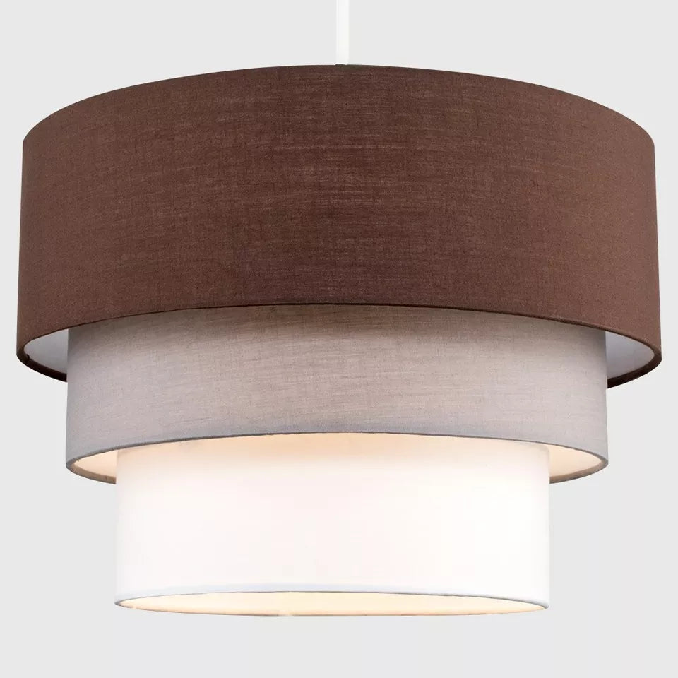 Round Modern 3 Tier Fabric Ceiling Pendant Lamp Light Shade in Felt With Included Bulb
