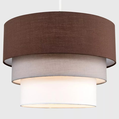 Modern light fixture with round tiered fabric layers

