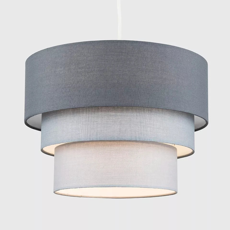 Round Modern 3 Tier Fabric Ceiling Pendant Lamp Light Shade in Felt With Included Bulb
