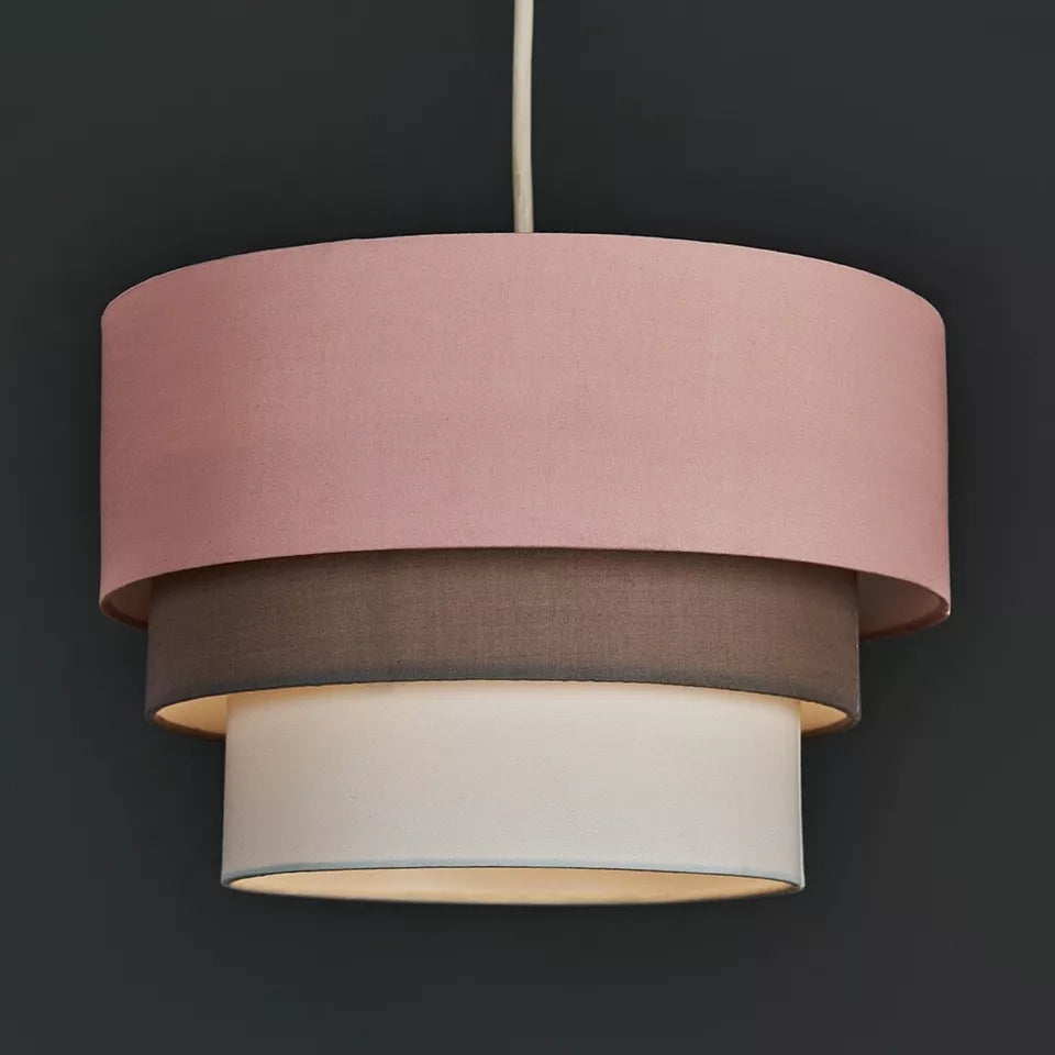 Round Modern 3 Tier Fabric Ceiling Pendant Lamp Light Shade in Felt With Included Bulb
