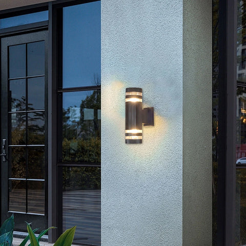 IP44-rated LED wall light in use on a garden wall

