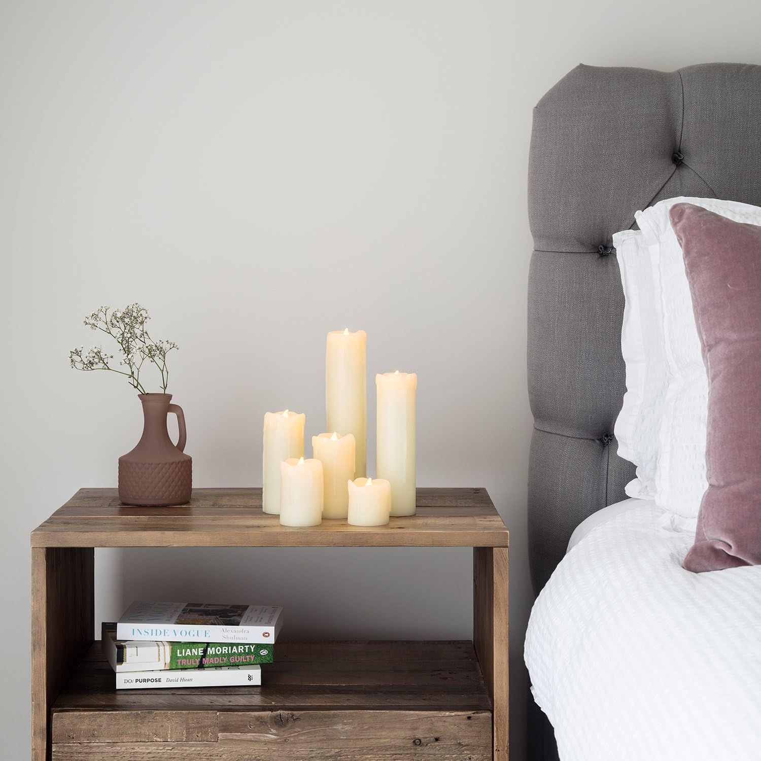 Safe flameless pillar candles for indoor use