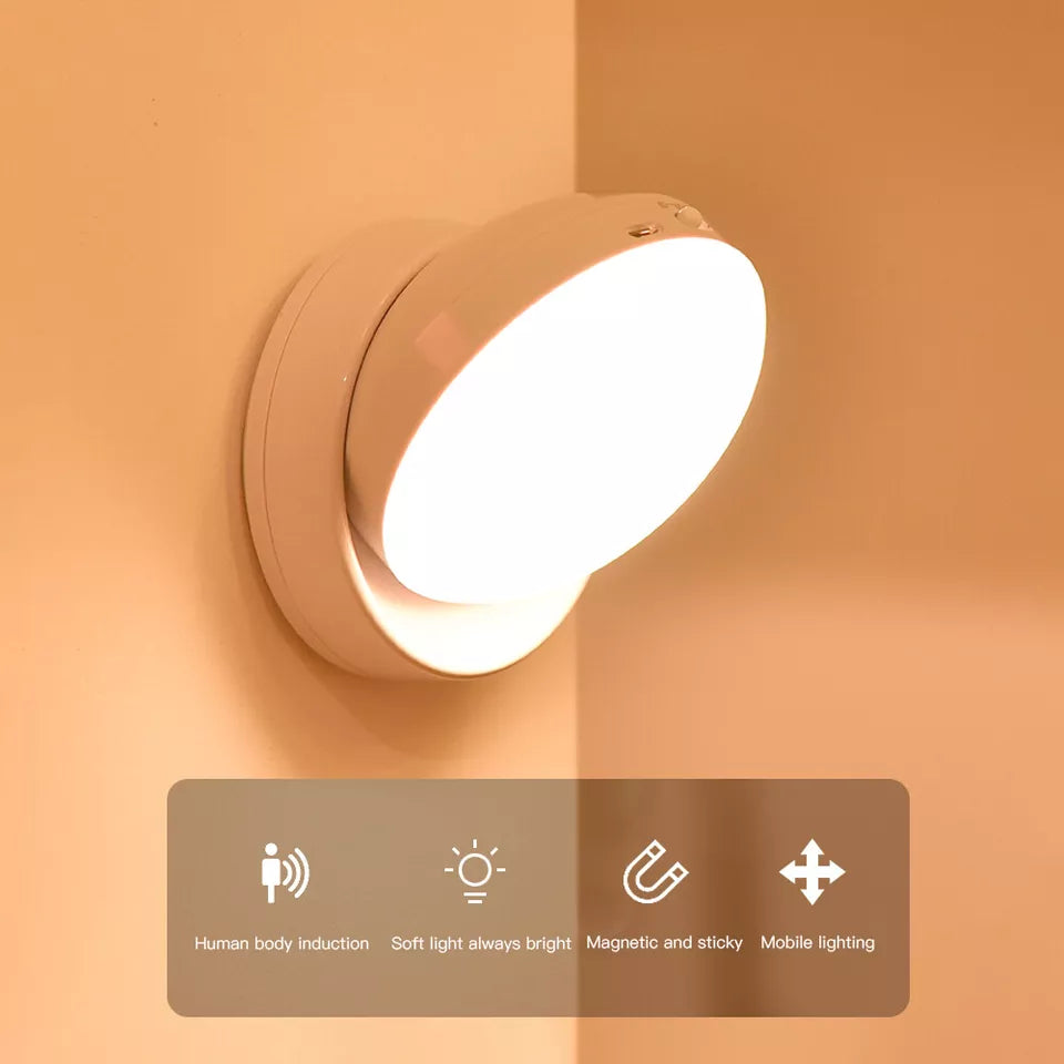 Sensor Led Lights, USB Rechargeable Night Light , Smart Motion Sensor Light with Removable Magnetic Base,Portable Mobile Light with Auto/On/Off Modes, for Cabinet Bedroom Hallway Stairs,Warm White
