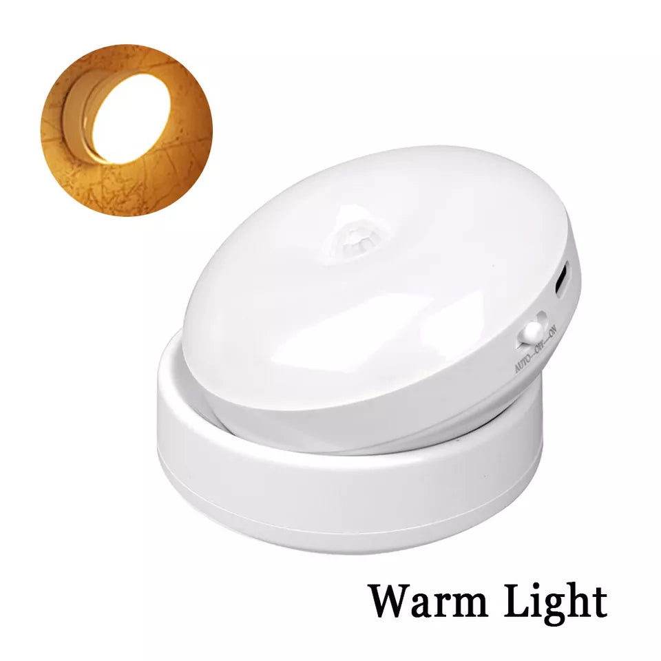 Sensor Led Lights, USB Rechargeable Night Light , Smart Motion Sensor Light with Removable Magnetic Base,Portable Mobile Light with Auto/On/Off Modes, for Cabinet Bedroom Hallway Stairs,Warm White

