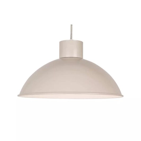 Set of 2 Taupe Metal Dome Easy Fit Pendant Shades, Ceiling Lightshades, Modern Retro Style, Diameter 30 cm