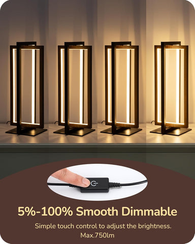 Set of four modern lamps with a dimmer control on a dark background