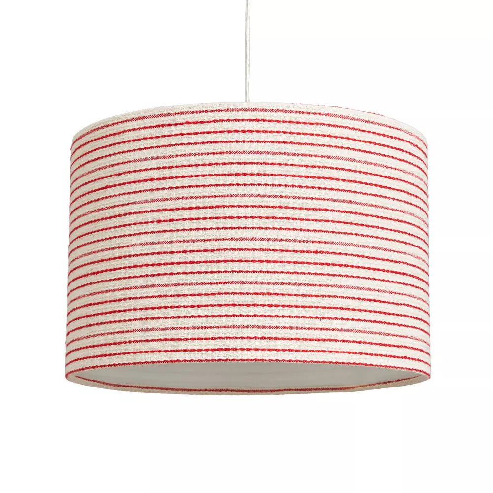 Red and white striped ceiling lampshade

