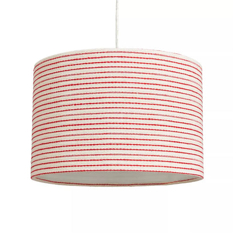 Red and white striped ceiling lampshade

