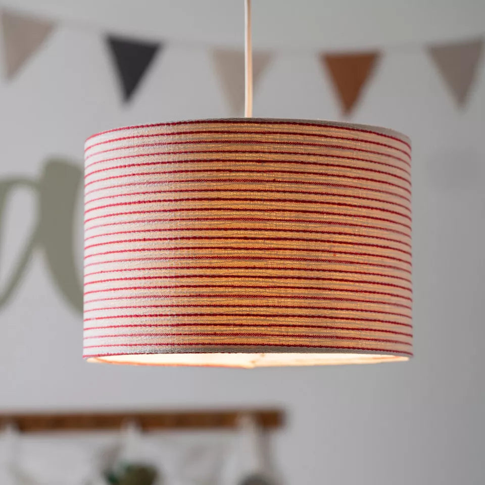 Shade 30 cm Striped Easy Fit Ceiling Lampshade - Red, White
