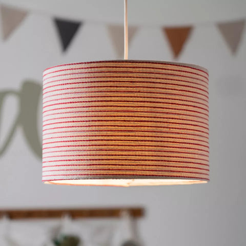 Shade 30 cm Striped Easy Fit Ceiling Lampshade - Red, White
