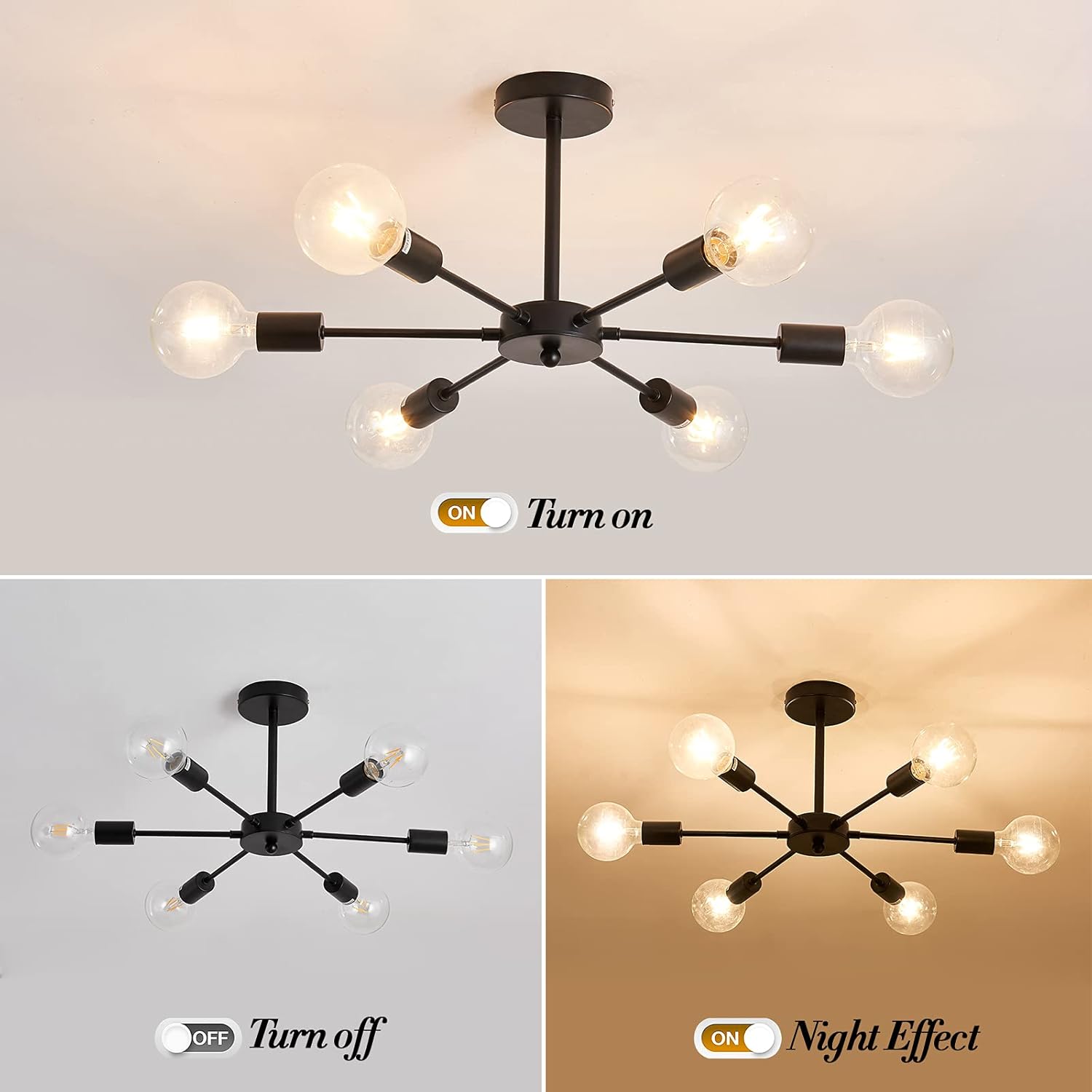 Buy Semi Flush Mount Ceiling Light With 6 Holders In UK – Limited Stock!