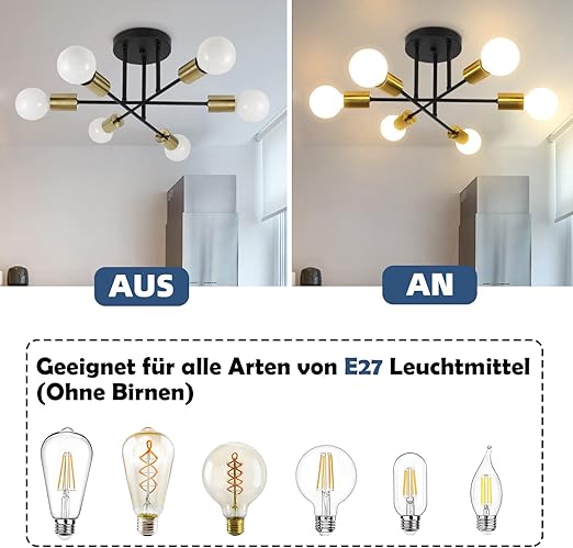 Buy Semi Flush Mount Ceiling Light With 6 Holders In UK – Limited Stock!
