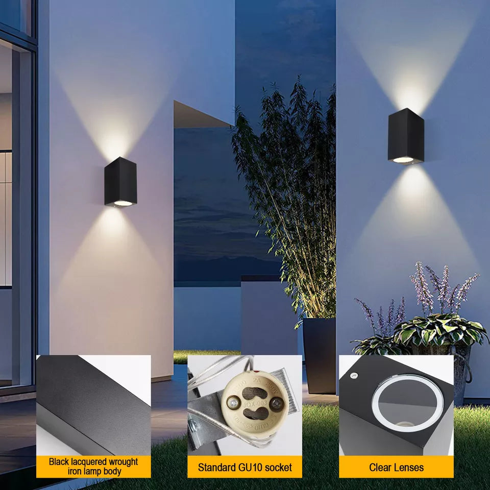 Shop Outdoor Wall Lights in the UK! Stylish Rectangle Up/Down design, waterproof IP44, and durable black aluminum. Perfect for porch, patio, and garden – limited stock, buy now!
