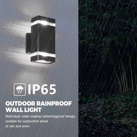 Energy-efficient LED wall light for gardens and patios

