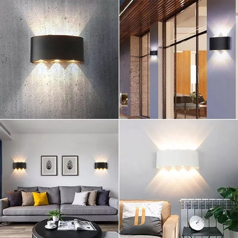 Up and down lighting effect created by the modern LED wall light

