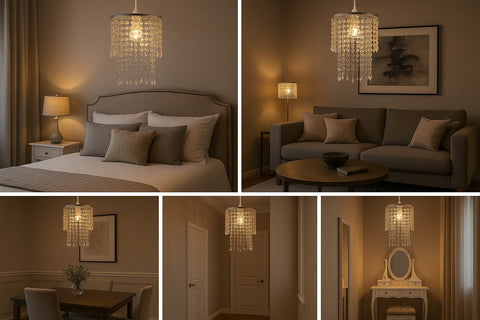 Modern Crystal Jewel Effect Ceiling Light Shade