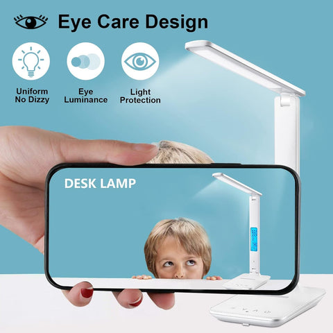 Sleek white lamp for office desk

