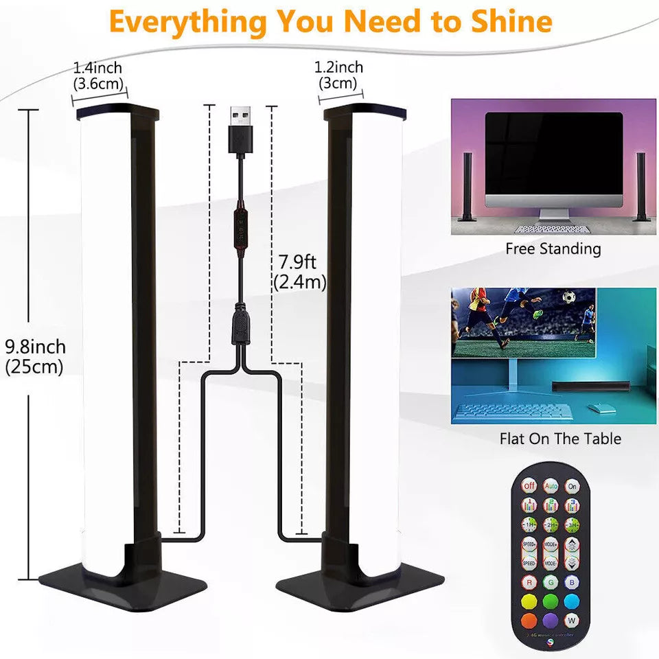 Smart Light Bar, Smart LED Light Bars, Smart Flow Light Bars RGB Ambient Lighting, Smart Gaming Lamps LED TV Backlights, Bluetooth Colour Changing Light Bars for PC, TV, Room, Entertainment