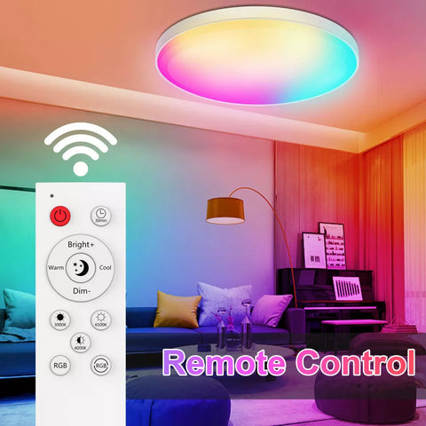 Smart WiFi LED Ceiling Light 36W with adjustable brightness in a bedroom



