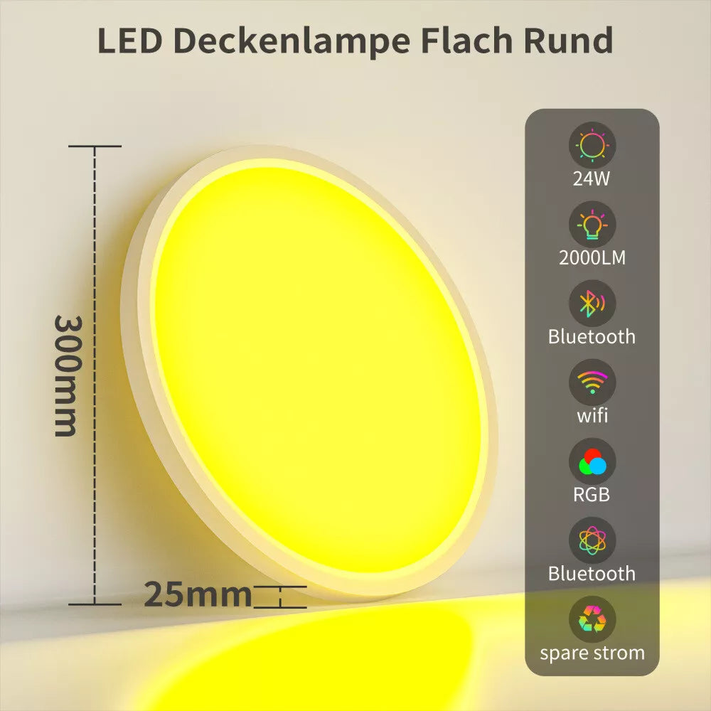 Annaror Smart LED Ceiling Light WiFi, 13in RGB Flush Mount Lighting Annaror Smart LED Ceiling Light WiFi, 13in RGB Flush Mount Lighting