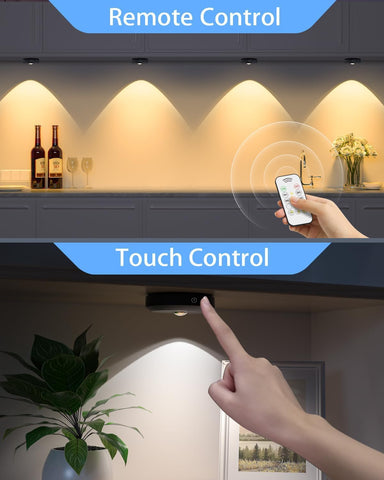 Smart home lighting control system with remote and touch controls.