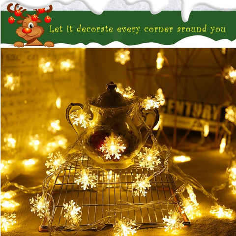 Globe fairy lights draped over a fireplace mantel

