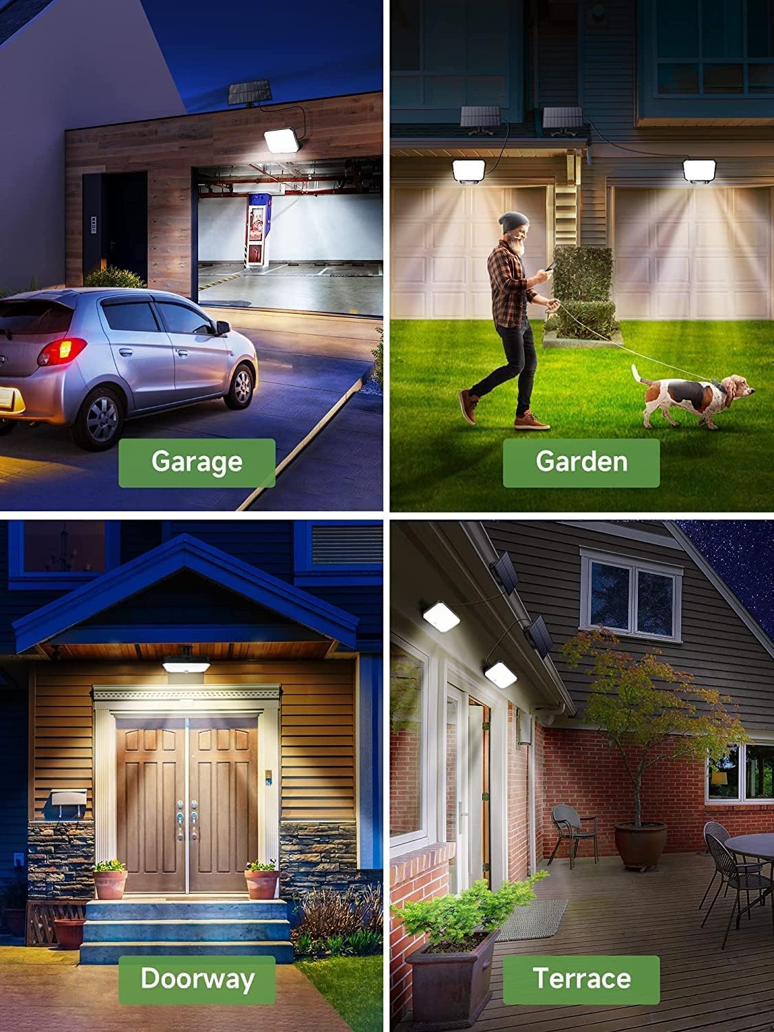 Weatherproof outdoor LED solar wall lights with motion detection UK

