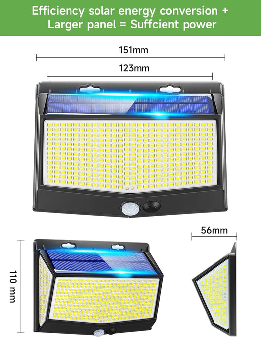 Solar Lights Outdoor, 468LED+2000LM [Super Bright] Solar Security Lights Outdoor Motion Sensor, 3 Modes Garden Lights Solar Powered Waterproof IP65, Outdoor Solar Lights Solar Security Lights 