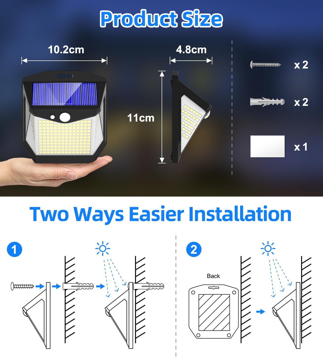 Solar Motion Sensor Light enhancing the ambiance of a backyard

