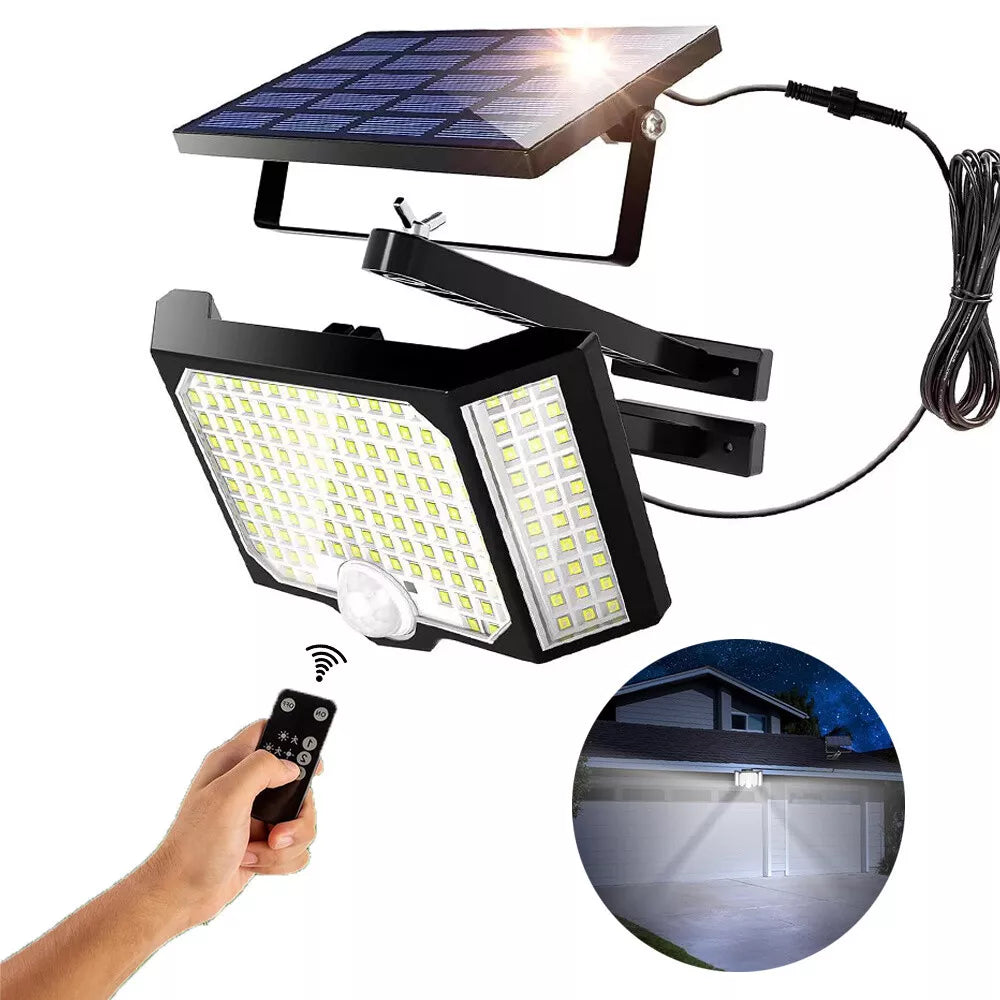 Solar Power LED Light in UK PIR Motion Sensor Outdoor Garden Wall Security Flood Lamp