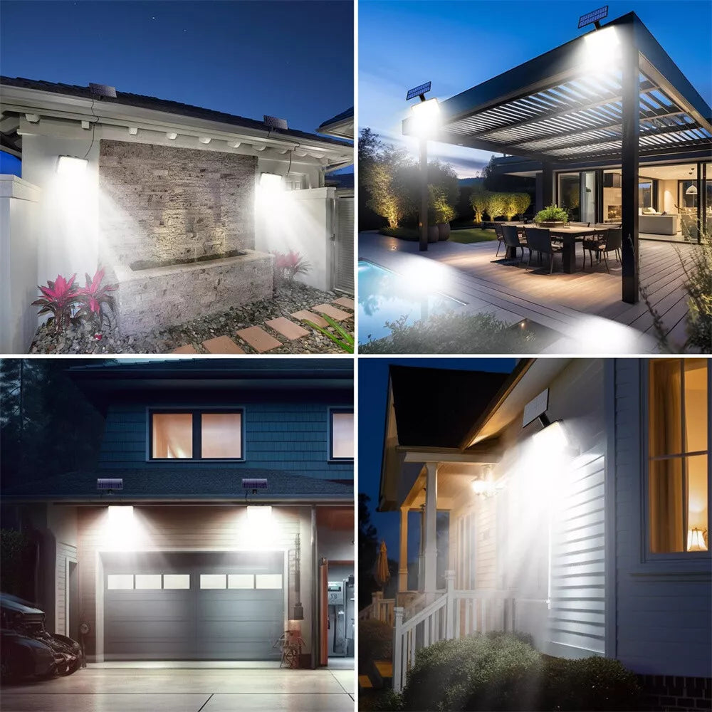 Solar Power LED Light in UK PIR Motion Sensor Outdoor Garden Wall Security Flood Lamp