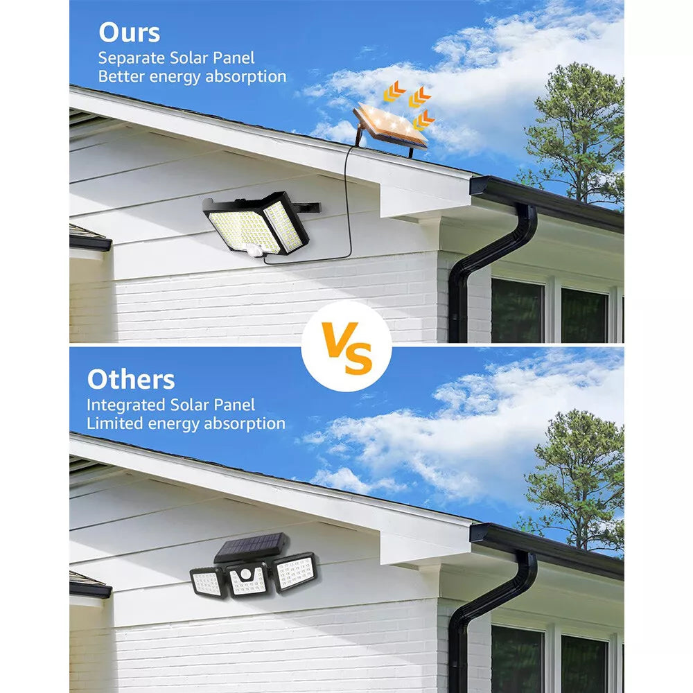 Solar Power LED Light in UK PIR Motion Sensor Outdoor Garden Wall Security Flood Lamp