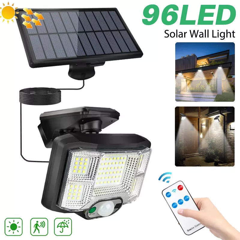 Solar Power Motion Sensor Wall Light in UK LED Outdoor Security Lamp