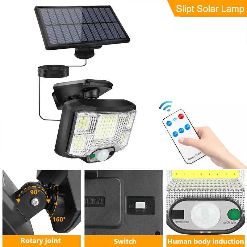 Solar Power Motion Sensor Wall Light in UK LED Outdoor Security Lamp