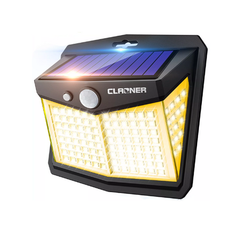 Solar Power Wall Light 128 LED PIR Motion Sensor Outdoor Garden Security Lamp
