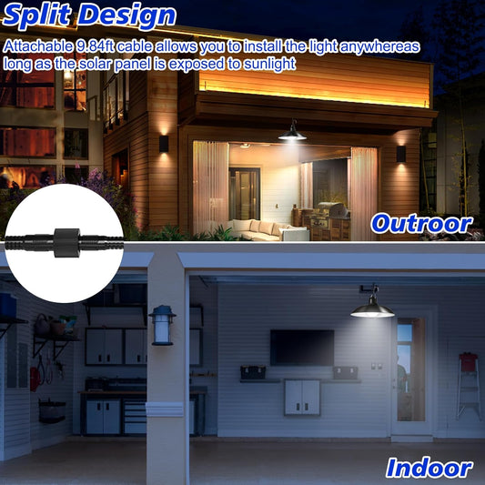 Solar Shed Light 30LED Pendant Light IP65 Waterproof Dimmable Solar Shed Lights Indoor Outdoor with 9.84FT Cord, Remote, for Garden Courtyard Barn Balcony Corridor Gazebo