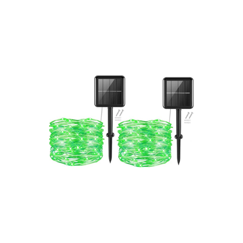 Solar String Lights, 50 LEDs 2 Pack Powered Fairy Lights Outdoor 8 Modes 33 FT Solar Garden Lights,Waterproof for Yard,Pathway,Christmas Tree, Home, Wedding, Party Decorations(Warm White)