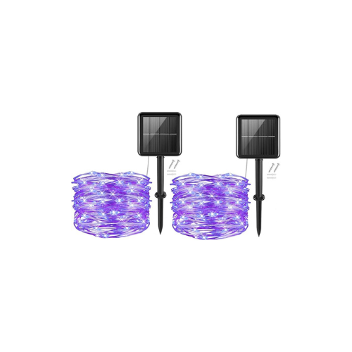 Solar String Lights, 50 LEDs 2 Pack Powered Fairy Lights Outdoor 8 Modes 33 FT Solar Garden Lights,Waterproof for Yard,Pathway,Christmas Tree, Home, Wedding, Party Decorations(Warm White)