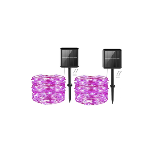 Solar String Lights, 50 LEDs 2 Pack Powered Fairy Lights Outdoor 8 Modes 33 FT Solar Garden Lights,Waterproof for Yard,Pathway,Christmas Tree, Home, Wedding, Party Decorations(Warm White)