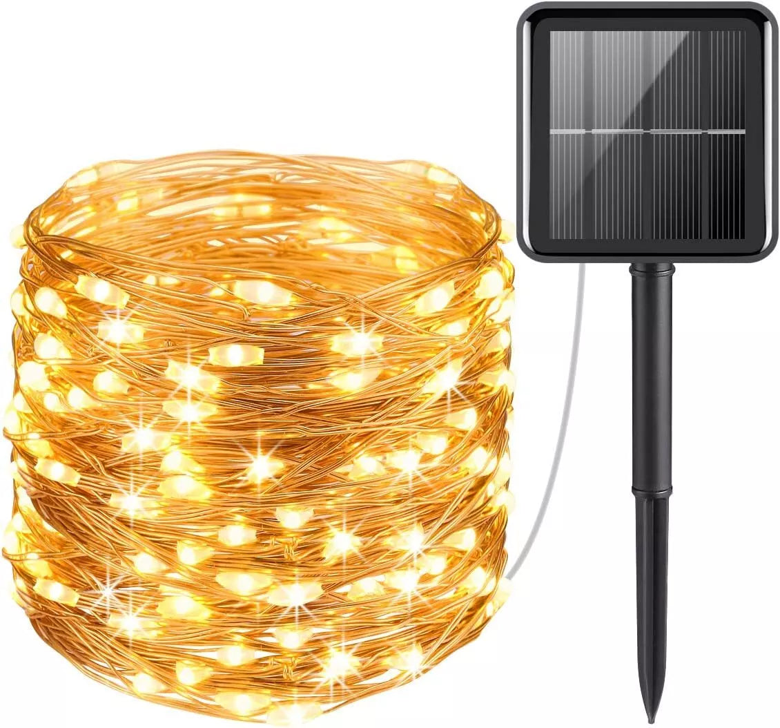 Solar String Lights Outdoor Garden Waterproof,Solar Fairy Lights Extra-Long,Copper Wire Solar Powered Outdoor Lights/Outside Decor Lighting for Garden Patio Yard
