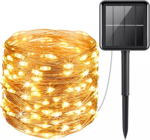 Solar fairy string lights with copper wire for outdoor use

