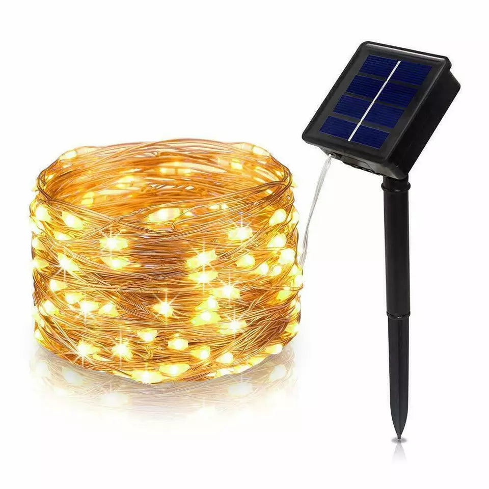 Solar String Lights Outdoor Garden Waterproof,Solar Fairy Lights Extra-Long,Copper Wire Solar Powered Outdoor Lights/Outside Decor Lighting for Garden Patio Yard
