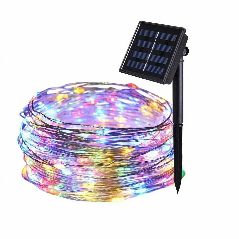Solar String Lights Outdoor Garden Waterproof,Solar Fairy Lights Extra-Long,Copper Wire Solar Powered Outdoor Lights/Outside Decor Lighting for Garden Patio Yard
